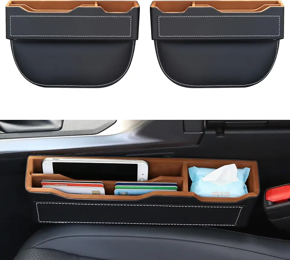 2PC Black Obsidian Car Seat Gap Filler for Car SUV Pickup Truck