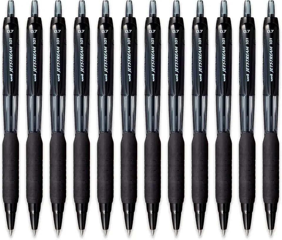 Uni-Ball Rollerball JetStream SXN-101, schwarz, 0,7 mm, 12 Stück
