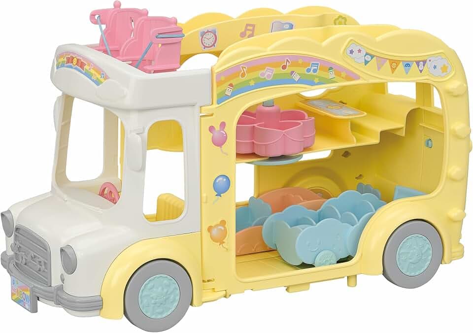 Sylvanian Families - 5744 Erlebniskindergarten Bus Regenbogen - Puppen Spielset