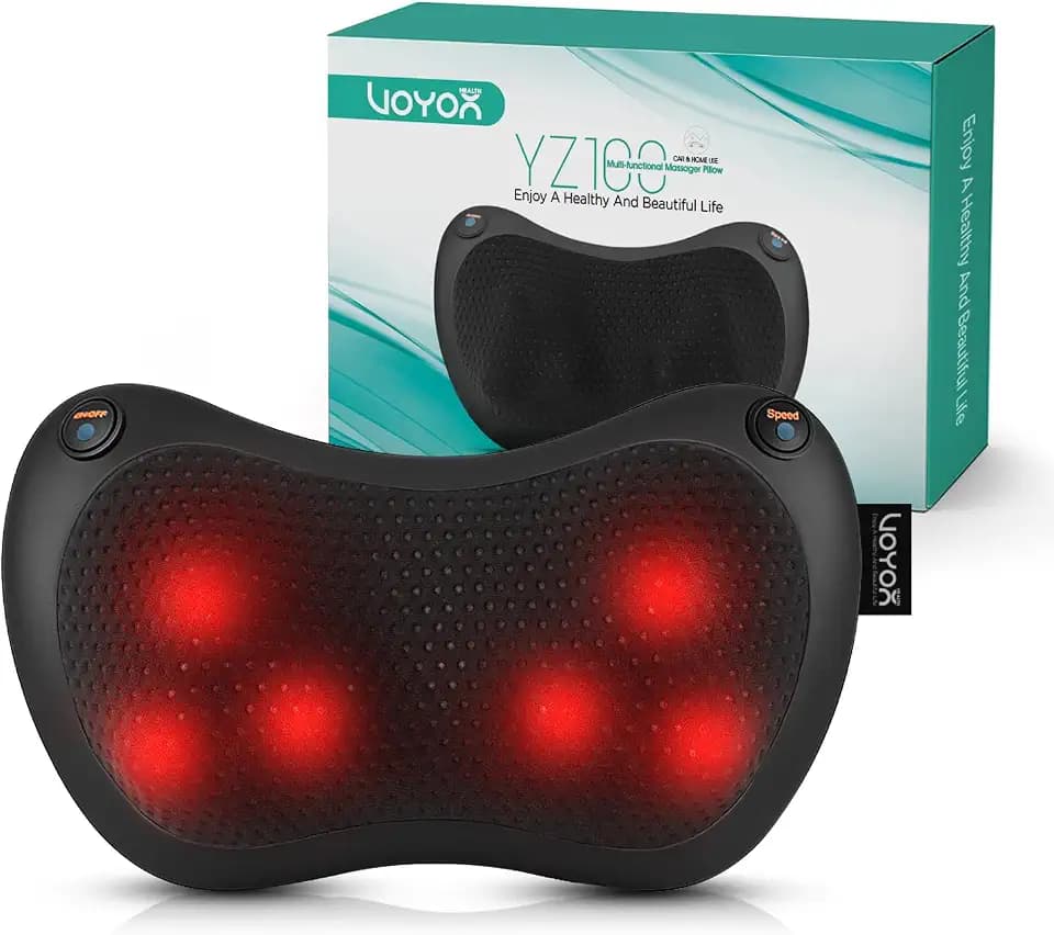 VOYOR-HEALTH Shiatsu Neck and Back Massager with Heat for Home, Car, Office