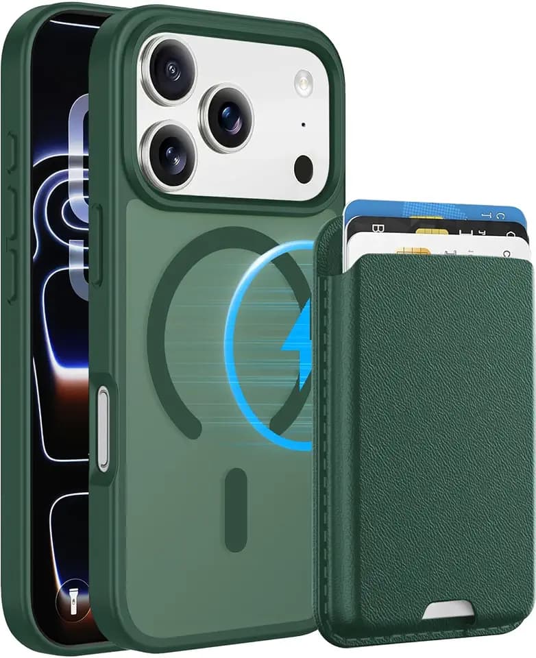 Magnetic for iPhone 18 Pro/iPhone 17 Pro Wallet Case, Green ﻿