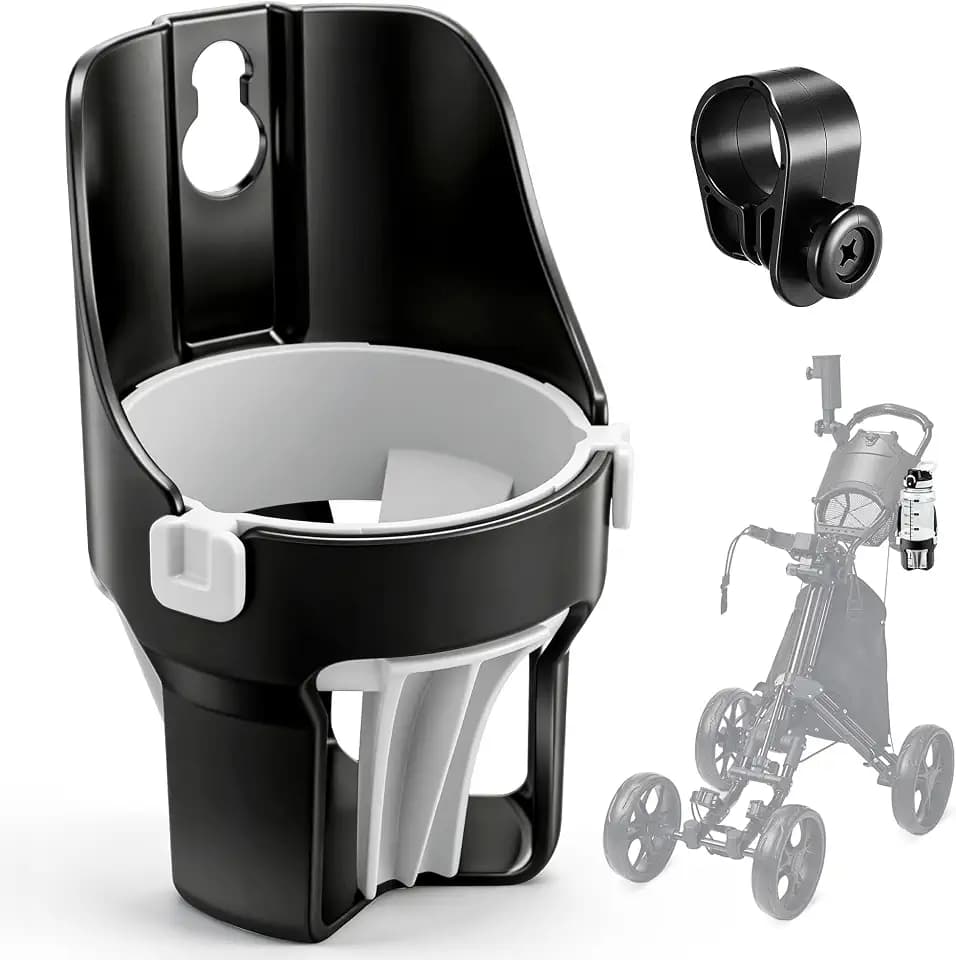 Hohean Golf Push Cart Cup Holder, Super Large Capacity, Black, 1 Pack