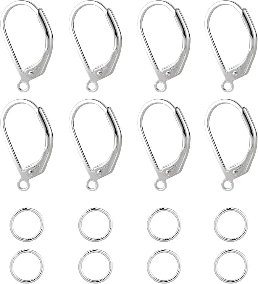 18Stück Silber Ohrringhaken Französische Ohrringherstellung Verschluss Set