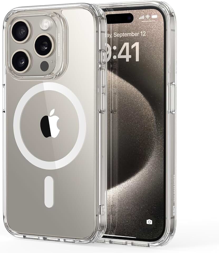 ESR für iPhone 15 Pro Hülle für MagSafe, Vergilbungsschutz, Klar