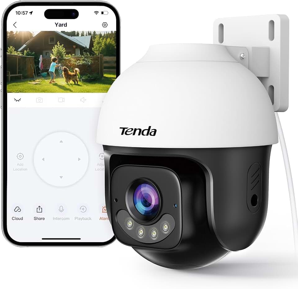 Tenda 5MP 3K WLAN-Überwachungskamera für den Außenbereich, CH7
