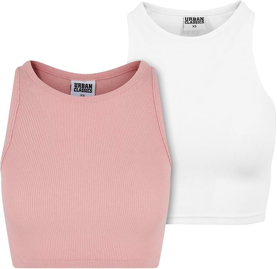 Urban Classics Damen Ladies Cropped Rib Top 2-Pack