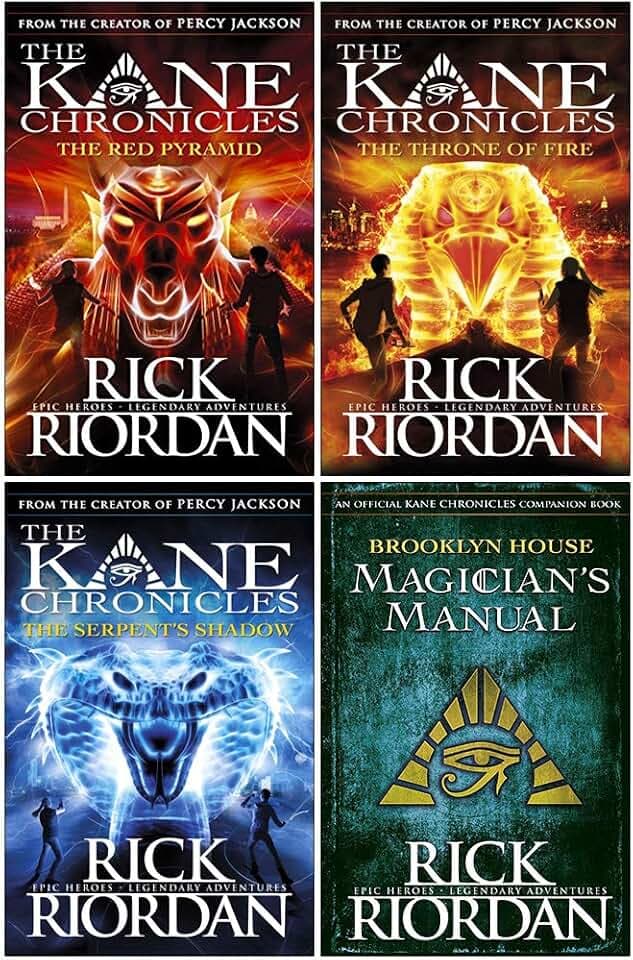The Kane Chronicles Collection Rick Riordan 4 Books Set (The Red Pyramid, The Throne of Fire, The Serpent's Shadow, [Hardcover] Brooklyn House Magicianâ€™s Manual)