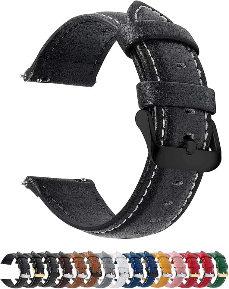 12 Farben Uhrenarmband 22mm Lederarmband für Smartwatch Universal-Uhr