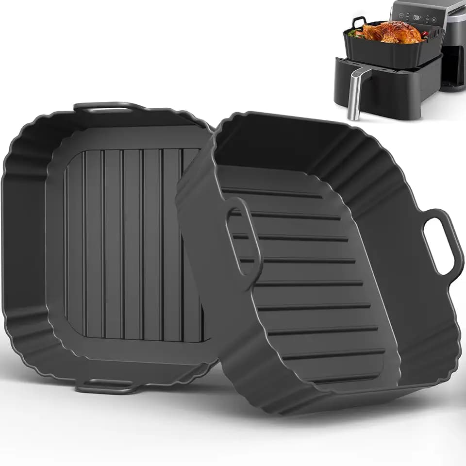 Square Silicone Air Fryer Liners 2 Pack 5-6.5QT for Ninja AF141/181