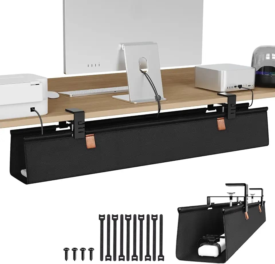 KEEGH Kabelkanal Schreibtisch Ohne Bohren - Klemmen/Schraubmontage 100cm