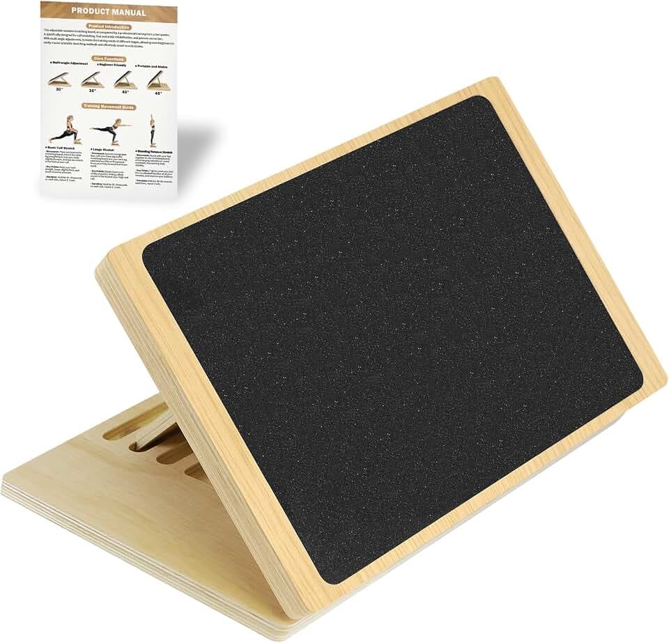 Slant Board for Calf Stretching and Exercise with Training Poster