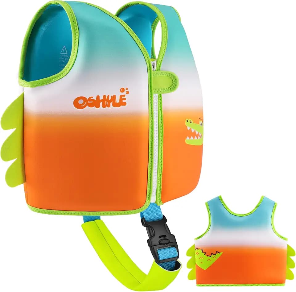 Toddler Swim Vest, Neoprene Trainer with Adjustable Straps and Crotch Strap