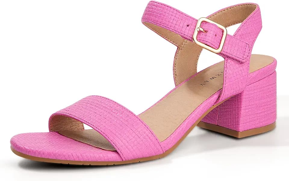 Women's Chunky Heels Open Toe Ankle Strap Block Heels Holiday Wedding Dress Work Party Pumps Shoes