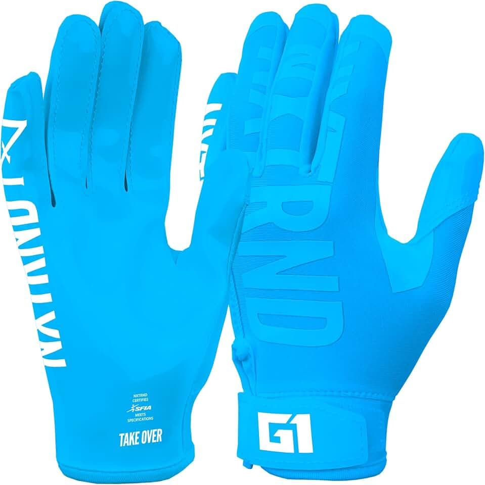 Nxtrnd G1 Youth Football Gloves, Kids Sticky Receiver Gloves