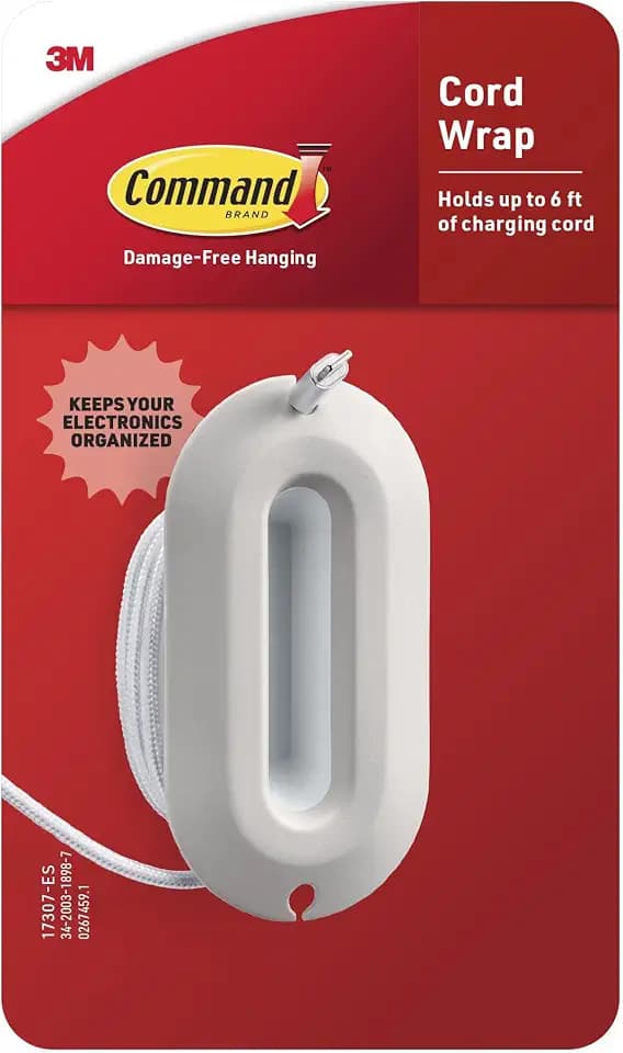 Command Cord Wrap, 2 Units, 4 Medium Strips, White
