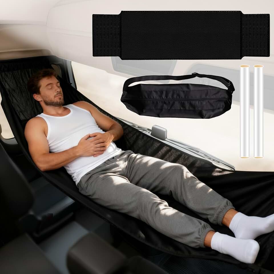 Truck Day Cab Hammock Heavy Duty Supports Over 150 kg Portable Hammock for Truck Front Seat with Storage Pouch (Black)