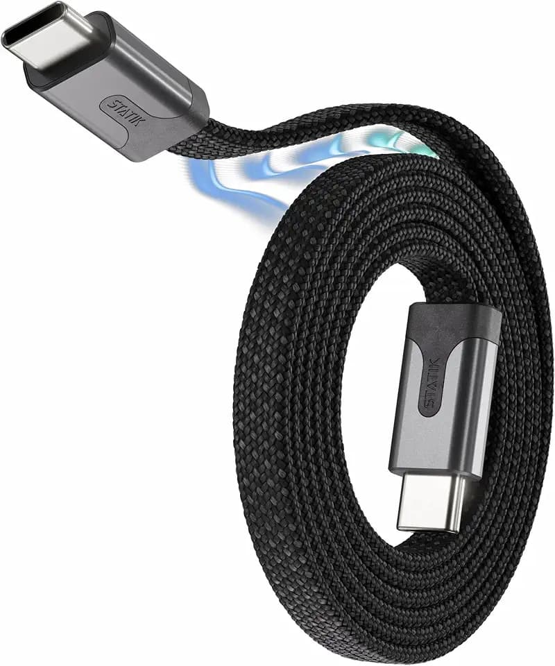 Statik MagStack Slim Pro USB C to C Flat Coil Magnetic Charging Cable, 100W