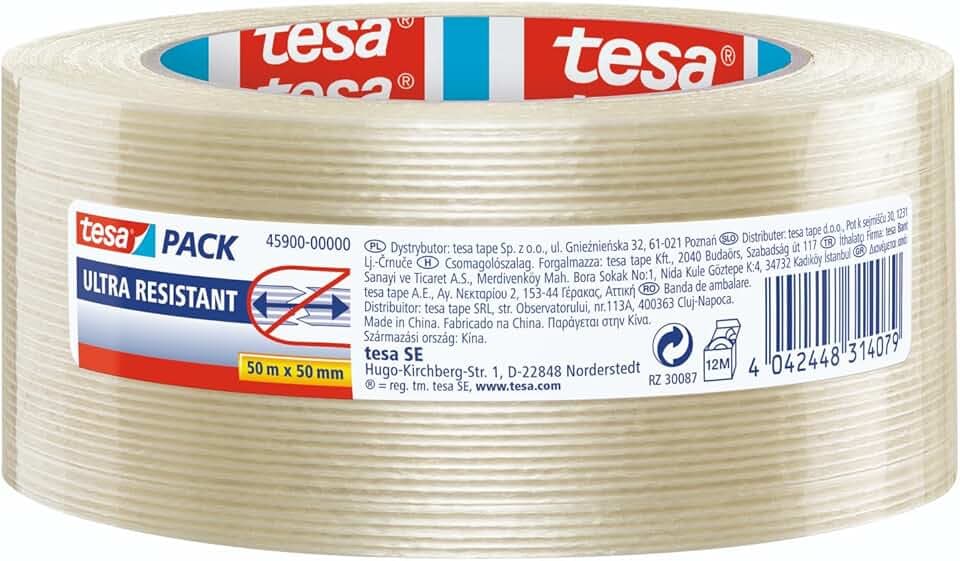 tesapack Ultra Resistant Filamentband - 50 m x 50 mm - transparent