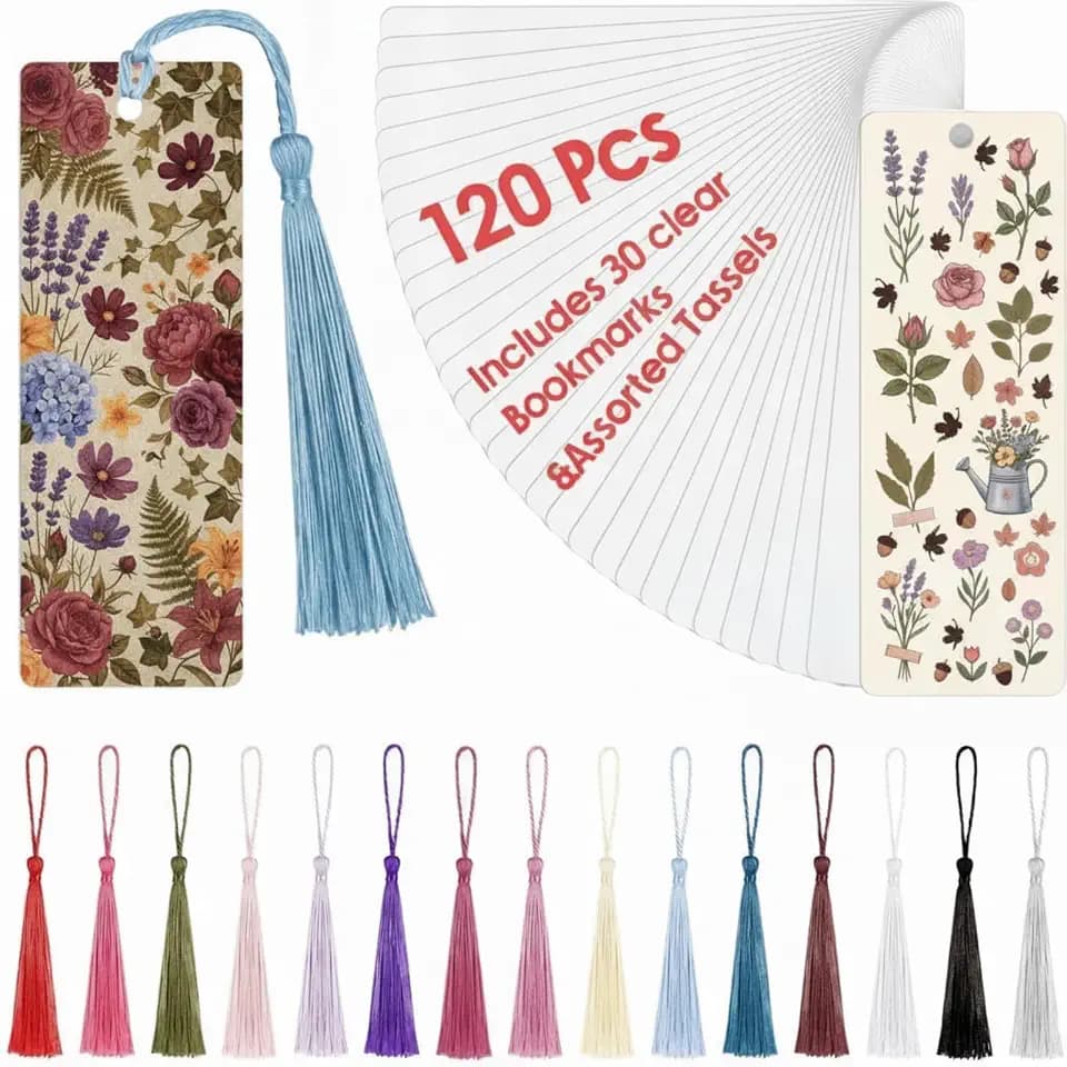 Fumete 120 Pcs Sublimation Blank Bookmark Metal Aluminum Bookmarks