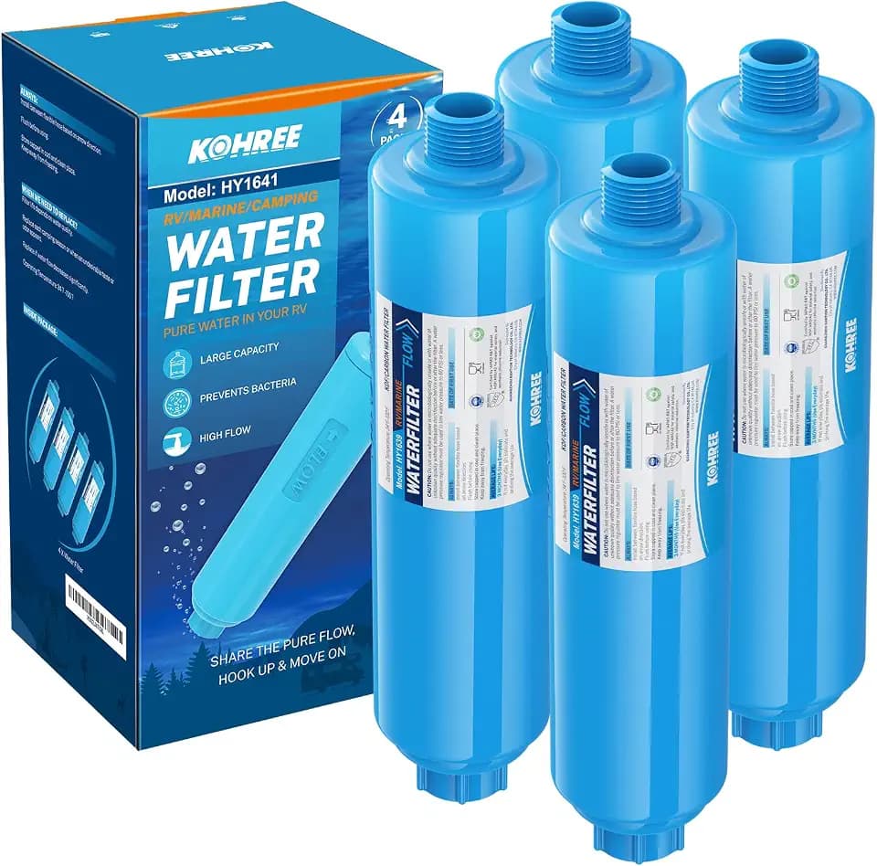 Kohree RV Water Filter, NSF Certified Inline Water Filter, BPA Free, 4 Pack
