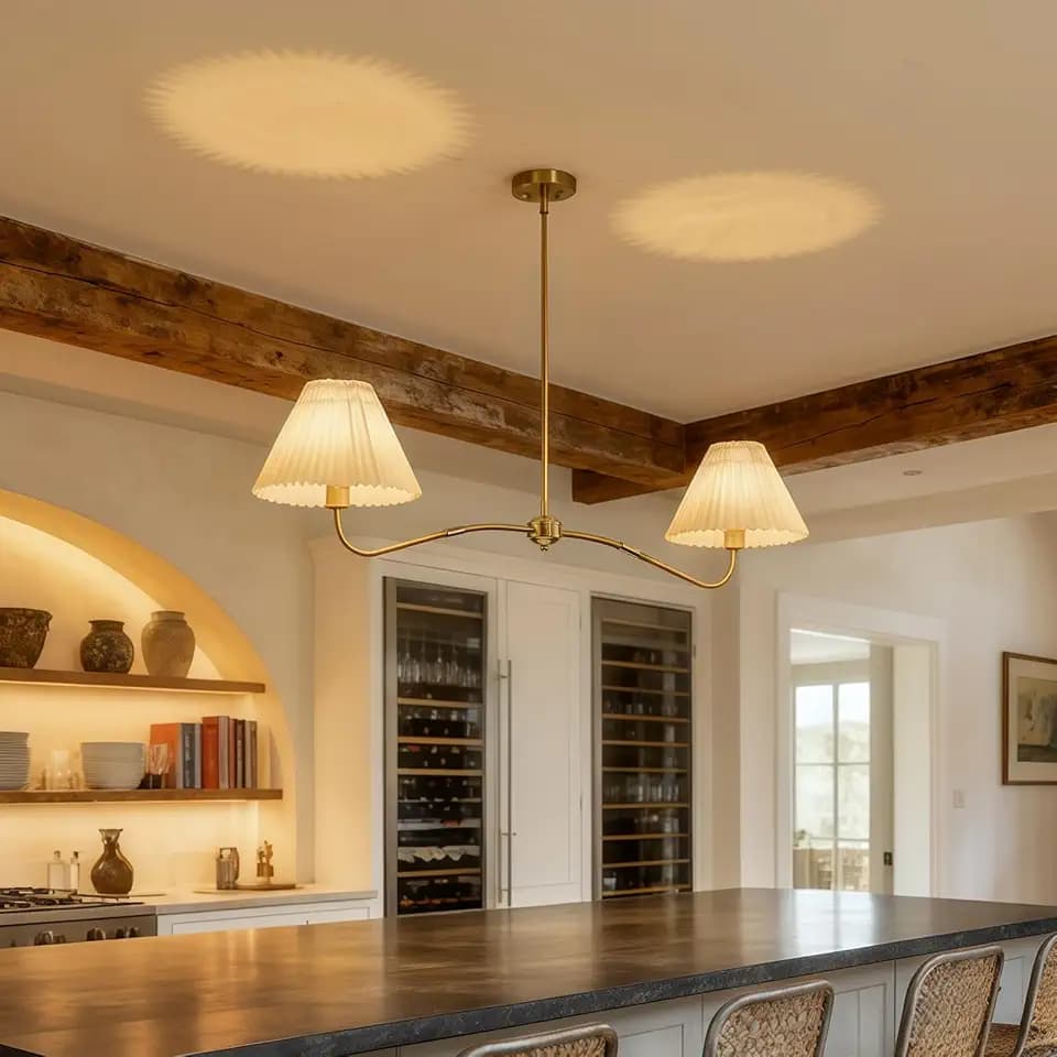 47'' Gold Linear Chandeliers, Gold Linear Dining Room Light Fixture