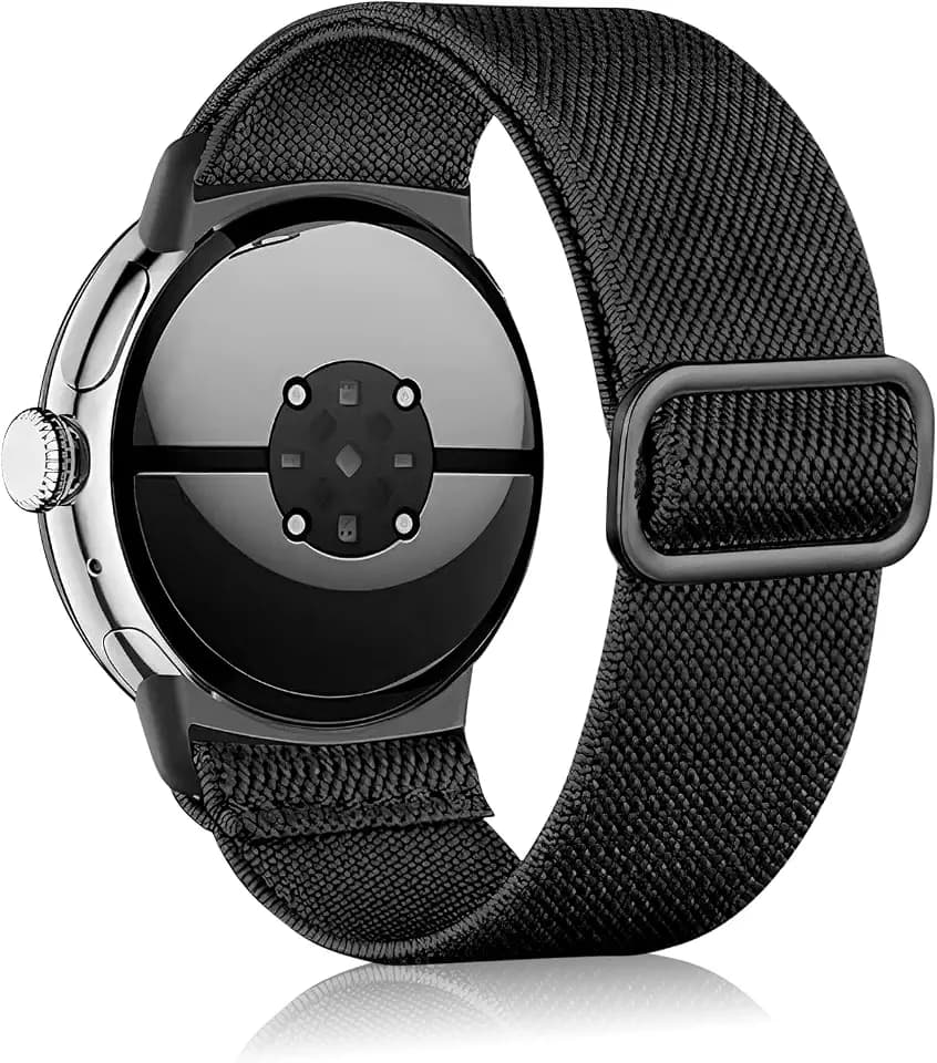 Nylon Band Compatibel with Google Pixel Watch 2/1/3/4/5(41mm) Google Pixel Watch 4 3 5（45mm）,Elastic Adjustable Bands for Men/Women