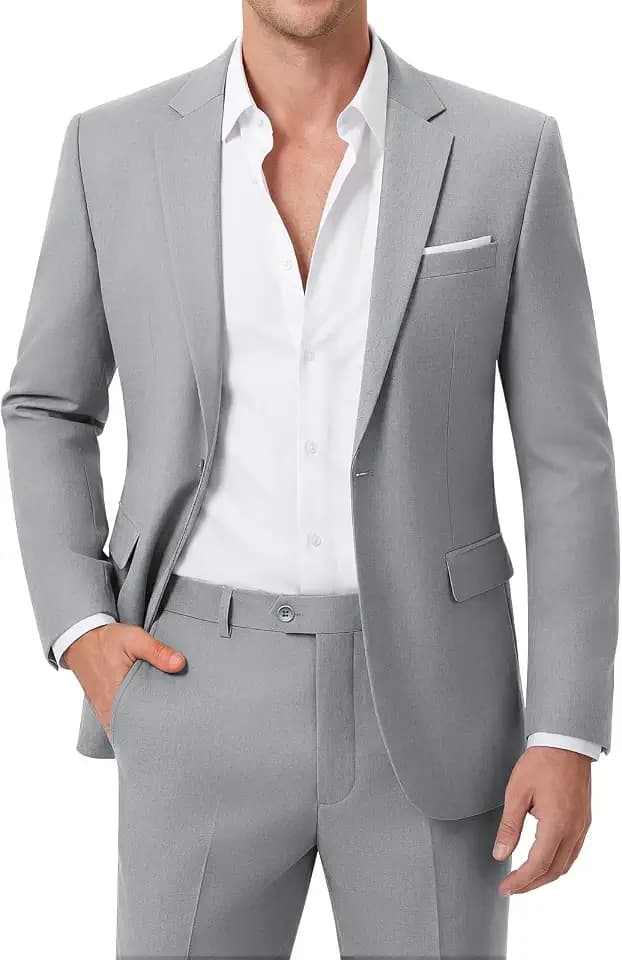 MAGE MALE Mens 2 Piece Suit Sets for Business,Slim Fit Jacket & Pants