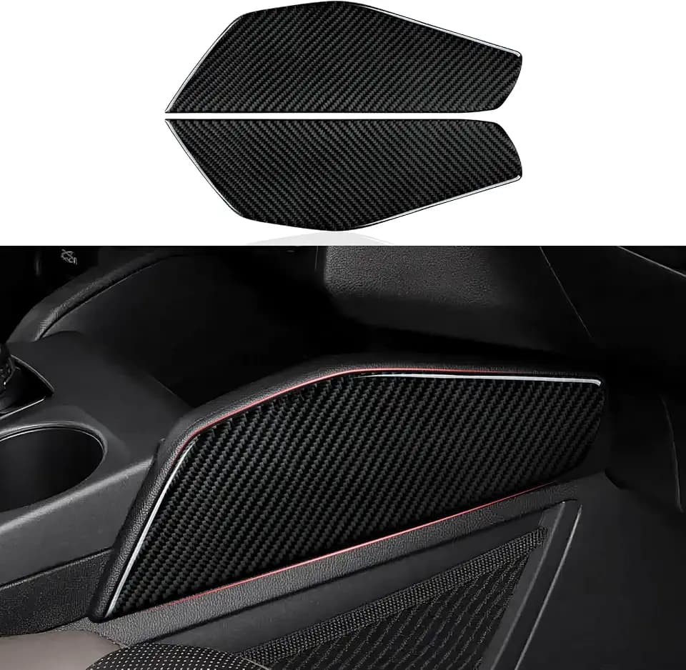Youtaiche Carbon Fiber Sticker Car Gear Shift Panel Sides Cover Trim Decal for Ford Bronco Sport 2021 2022 2023 2024 Interior Accessories
