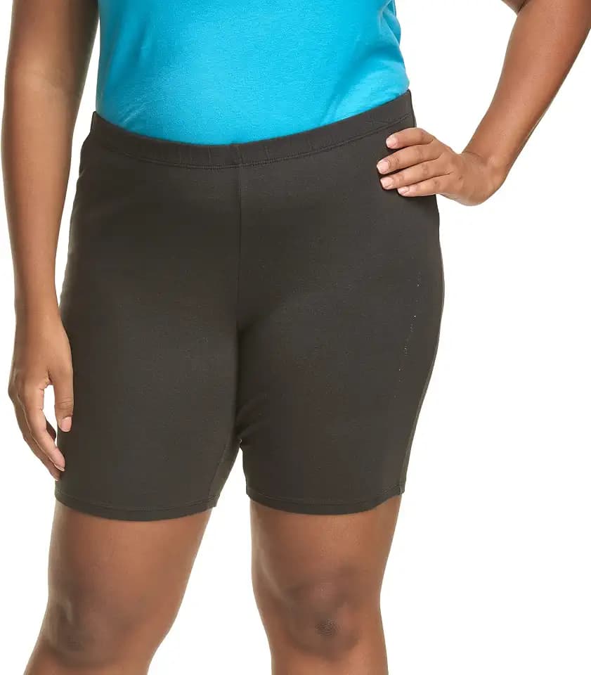 Just My Size Women's Stretch Jersey Bike Shorts, Plus Size Pull-On Bike Shorts