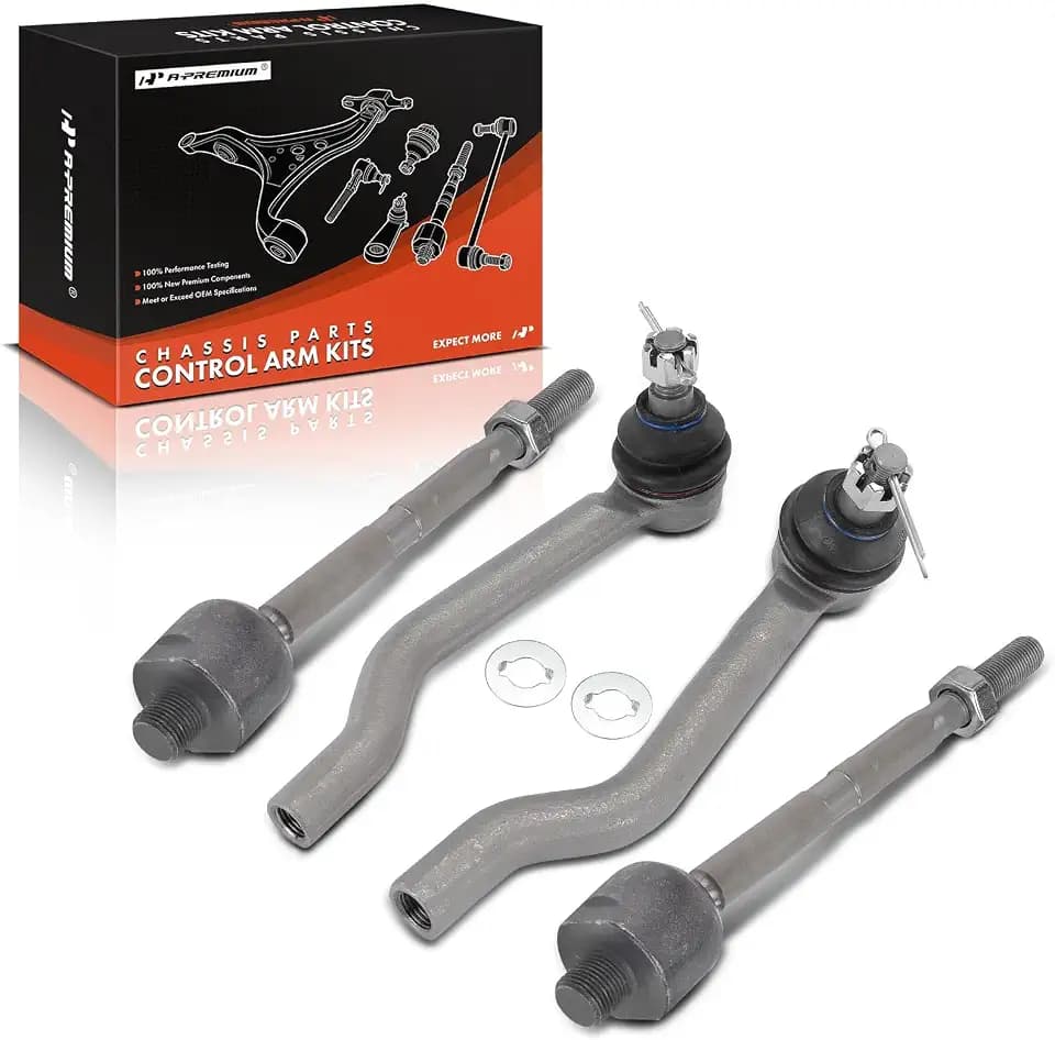 A-Premium Front Inner & Outer Tie Rod End Kit, Compatible with Honda
