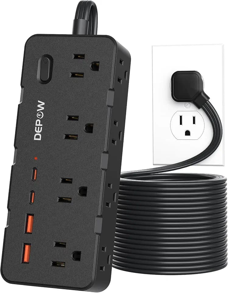Surge Protector Power Strip with 8 Outlets 4 USB Ports, 10FT Extension Cord