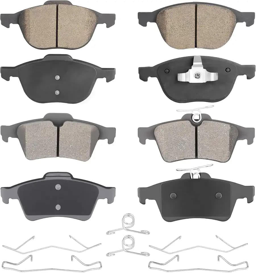 Front & Rear Ceramic Brake Pads Set for Ford Escape 13-16 FWD, Focus 12-18, for Mazda 3/5, for Volvo C30/C70/S40/V50 Select Models 8PCS