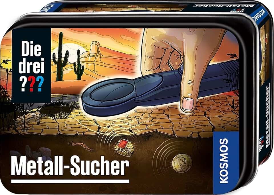 Die drei ??? Metallfinder von KOSMOS, Detektiv-Set | Mini-Detektor, Agenten-Ausrüstung, Spielzeug ab 8 Jahren, in praktischer Metalldose, kleines Geschenk, Gadget