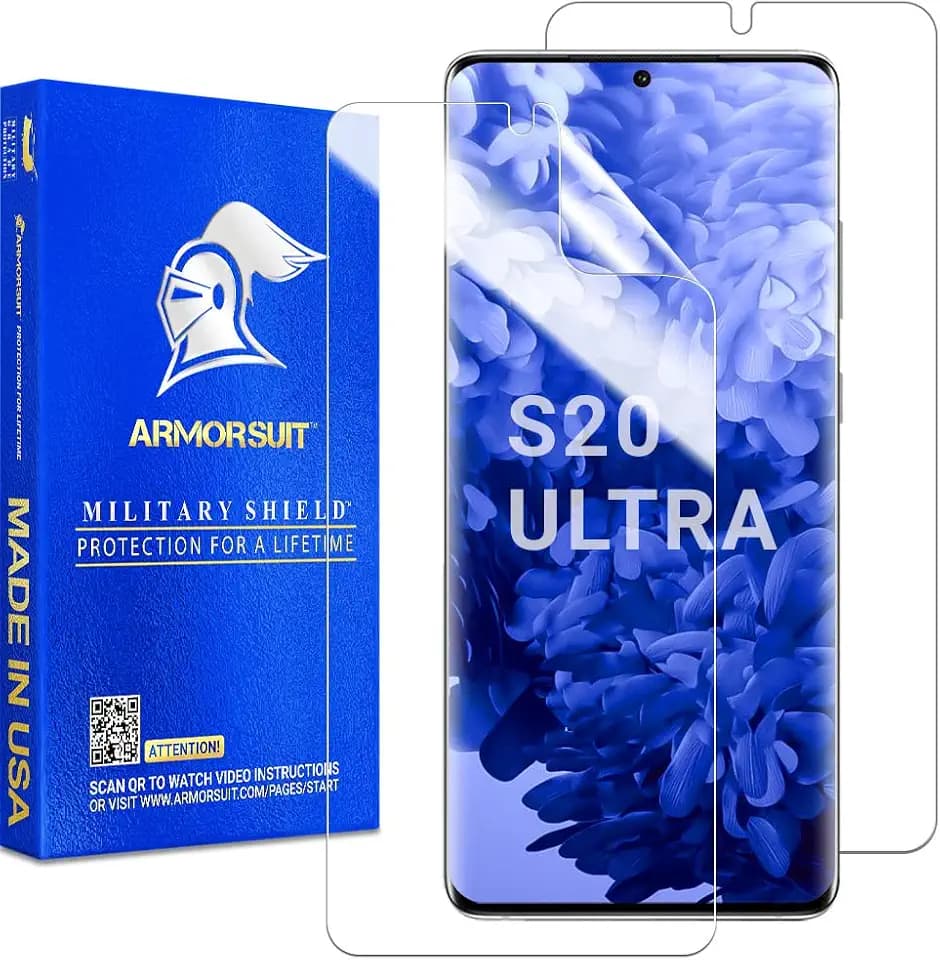 ArmorSuit (2 Pack) MilitaryShield Screen Protector Designed For Samsung Galaxy S20 Ultra 5G (6.9") (Case Friendly) Ultrasonic Fingerprint Compatible Anti-Bubble HD Clear Film