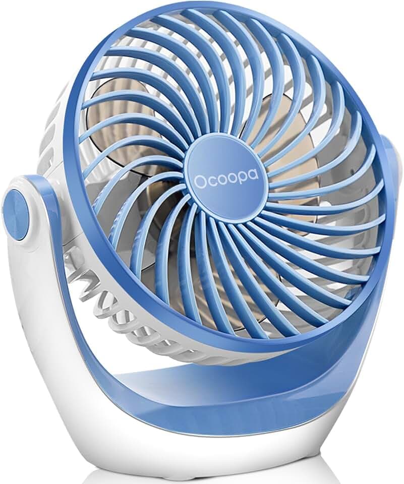 OCOOPA USB Ventilator, Ventilator klein Tischventilator mit starkem Luftstrom und Leise Betrieb 3 Geschwindigkeiten, 360 ° Drehbarer Kopf, Einfach zu Tragen für Büro, Zuhause und im Freien