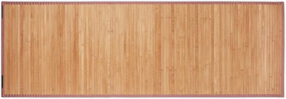 Relaxdays Bambusmatte, 61x182cm, feuchtigkeitsresistent, rutschfest, Natur | Bambus Fußmatte Bad, Flur, Küche, Badteppich