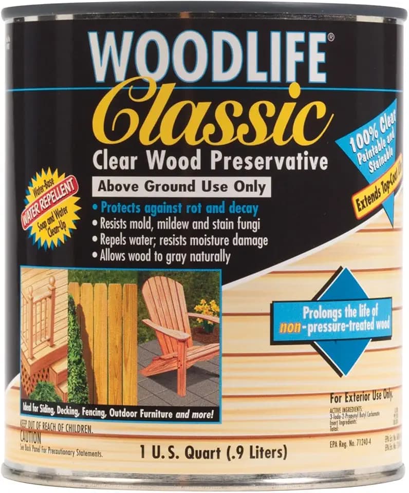 Rust-Oleum WOODLIFE 902 Wolman Classic Clear Wood Preservative-Above Ground, Quart, 0.95 Liters