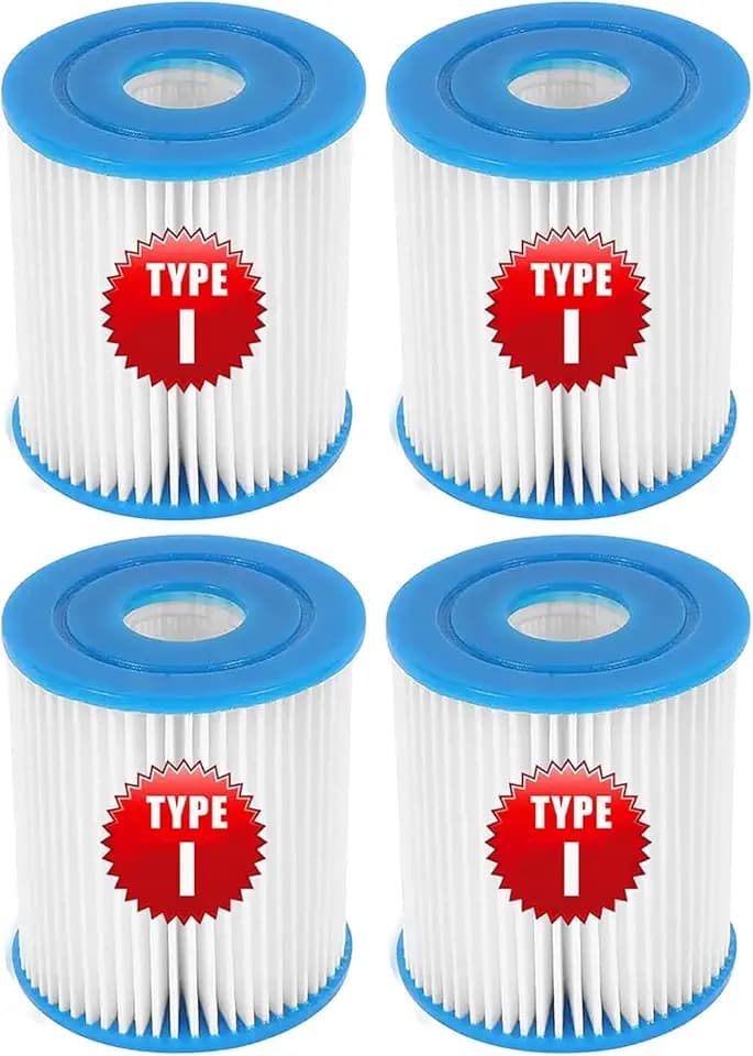 Typ I Filterkartusche für Bestway Aufstellpool, Ersatzfilterkartusche für aufblasbares Schwimmbad, 3,1 x 3,5 Zoll, 58093-17, 4 Stück