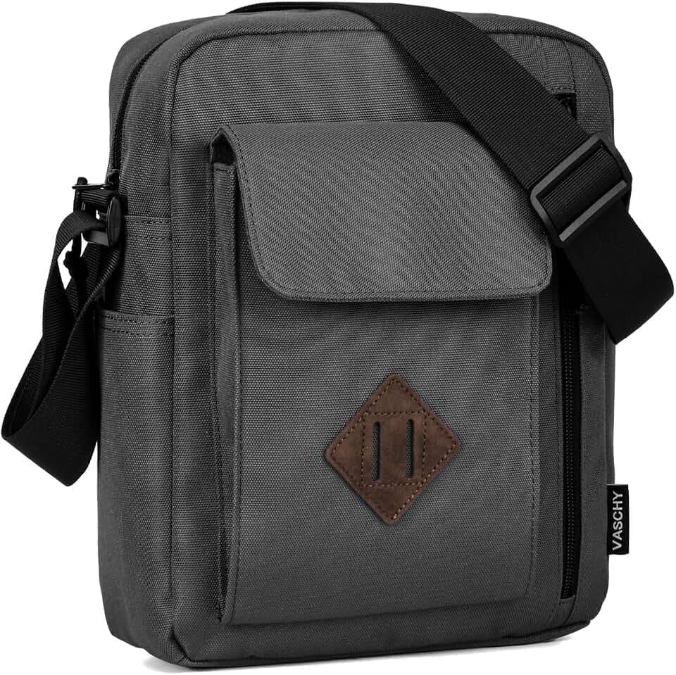 VASCHY Small Messenger Bag, Lightweight Casual Crossbody Sling Shoulder Side Bag for Men Women for Work/Travel/Daily
