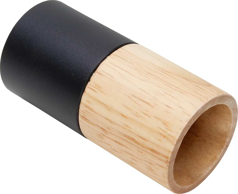 Kopp Abdeckung/Stülpe für E27-Isolierstofffassung, Durchmesser 50 mm, Länge 105 mm, Material Aluminium und Holz, Farbe schwarz/holz, 342816016