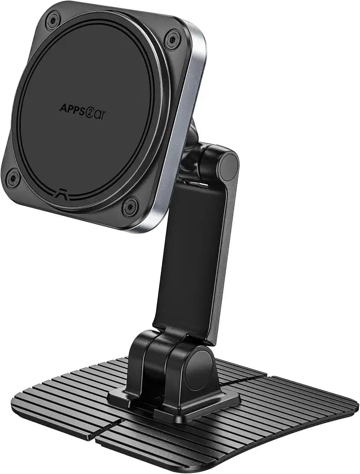 APPS2Car for Magsafe Car Mount, Magnetic Phone Holder for Car, 360° Adjustable Cell Phone Mount with Large Adhesive Base, Fits Flat & Curved Dashboards, Compatible with iPhone, Samsung, Smartphones