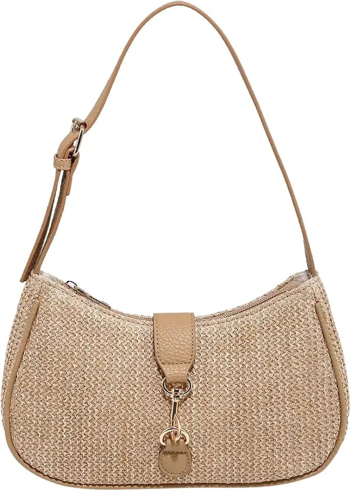 RoseSeek Women's Retro Vintage Zipper Shoulder Bag Elegant Underarm Purse