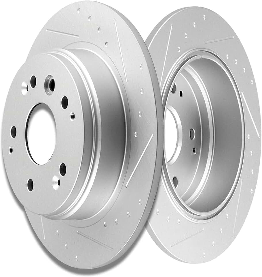 SCITOO Rear Brake Rotors 2x Drilled & Slotted Brakes Rotor:31316