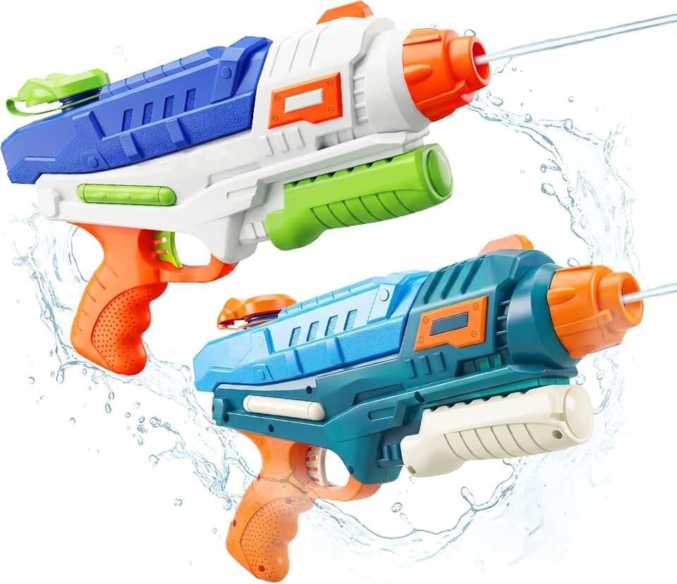 Ninonly 2PACK Wasserpistole 36FT Reichweite 600ML Einfache Füllung rutschfeste Griffe Sommerspaß im Freien Pools und Strandpartys Wasserpistolen für Kinder Erwachsene ab 6 Jahren