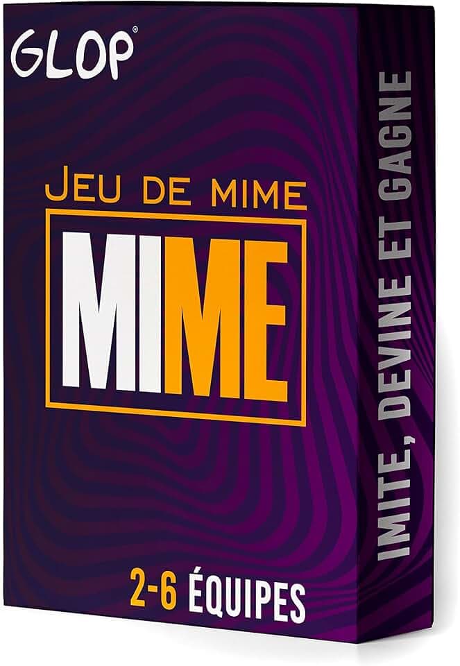 Glop Mime - Jeu de Mime - Jeux de Société - Jeux de Société Adulte Pour Apéro & Soirées - Jeu de Famille et Enfants + 8 Ans - Jeux de Plateau - Jeu de Carte - Jeux de Société Enfant - Cadeau