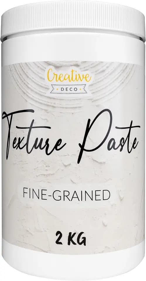 Creative Deco Strukturpaste Feinkörnig 2 kg | Weiße Spachtelmasse