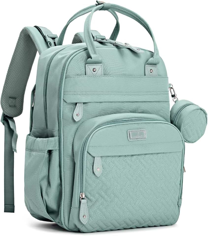 BabbleRoo Wickeltasche Rucksack – Große Kapazität, 17 Taschen, Wasserabweisend – mit Wickelauflage, abnehmbarem Schnullerhalter, Kinderwagengurten – Reiserucksack für Mama & Papa