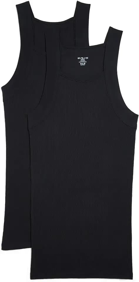 Evolve Men's Cotton Comfort Square Cut Tank Multi Pack