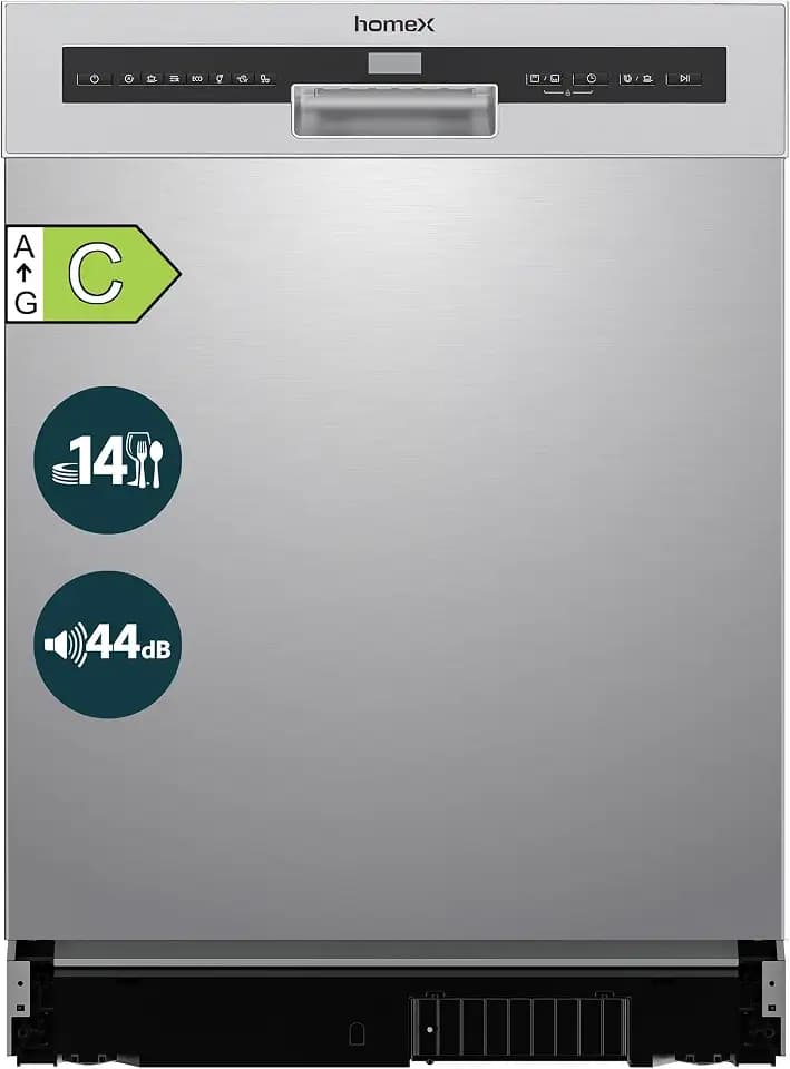 homeX DWBU601444C Geschirrspüler 60 cm Unterbau Spülmaschine 14 Maßgedecke