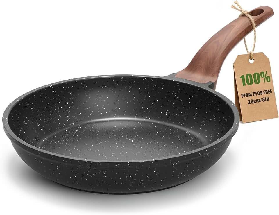 YASHE 8 Inch Granite Nonstick Frying Pan for Induction & All Stovetops
